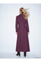 Burgundy Pleated Modal Blend Shirt Dress - 5
