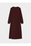 Peak New Season Burgundy Ruched Polka Dot A-Line Dress - 6