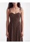 Peak New Season Brown Collar Polka Dot Dress with String Straps. - 3