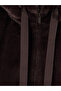 Vizyon New Season Brown Hooded Oversize Women's Plush Jacket - 8