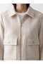 Xside Beige Shirt Collar Women's Cashmere Jacket - 3