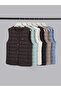 Vizyon New Season Brown Crew Neck Women's Puffer Vest - 4