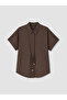 Lcw Everyday Brown Lace-Up Oversize Women's Shirt - 5