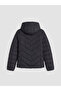 Vizyon New Season Black Hooded Quilted Women's Puffer Coat - 7