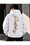 Dragon and Sword Printed Oversize Hoodie