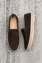 Radal Suede Look Genuine Leather Inner Lining Straw Sole Men's Brown Loafer Shoes - 6