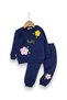 Baby Girl Winter 3 Thread Threaded Floral Embroidered 6-9-12-18-24 Months 2-Piece Top and Bottom Set - 2