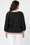 Women's Glittery Knitwear Blouse with Stone Stripe Detail on the Front - 2