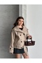 High Collar Buttoned Belted Cashmere Jacket - 6