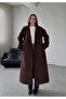 Buttoned Belted Lined Long Cashmere Coat