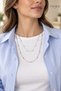 Women's Stainless Steel Star Ball Detailed Two Layered Multiple Look Long Necklace - 2