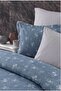 Floral Patterned Double Duvet Cover Set with Elastic Sheets Blue - 4
