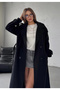 Buttoned Belted Lined Long Cashmere Coat - 3