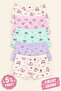 Girls' Lycra Mixed Patterned Cotton Boxer Briefs 5-Pack