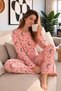 Women's Pajama Set with Suede Pattern - 3