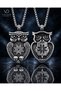 Stainless Steel Mythological Nordic Patterned Owl Necklace - 3