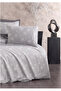 Floral Patterned Elastic Sheet Double Duvet Cover Set Gray - 7