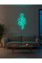 Yılan Figürlü LED Neon Duvar Tablosu | Turkuaz Aydınlatmalı Modern Dekor | Salon Dekoru - 2