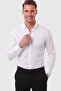 Men's 97% Cotton Slim Fit Honeycomb Textured Lycra Knitted White Shirt 2600707 - 2