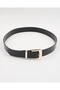 Women's Faux Leather Belt with Gold Buckle Detail - 2