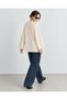 Women's Cream Cotton Crew Neck Long Sleeve Oversize Basic T-Shirt - 2