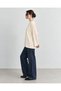 Women's Cream Cotton Crew Neck Long Sleeve Oversize Basic T-Shirt - 4