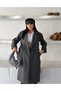 Buttoned Belted Lined Cashmere Coat - 8