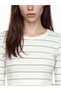 Lcw Everyday Khaki Crew Neck Striped Women's Bodysuit - 3
