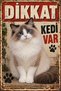 Ragdoll Caution Cat Is Present Retro Metal Wall Sign Decorative Cat Warning Sign 30X40Cm