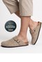 Comfort Anatomical Comfortable Eva Sole Sabo Unisex Men's Women's Boston Style Daily Outdoor and Home Felt Slippers Beige