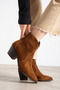 Fa, Western Style, Side Zipper, Genuine Leather Boots.