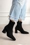 Dai̇se Square-Toe Thick-Heeled Luxury Women's Stretch Boots - 3
