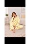 Yellow Lemon Patterned Basic Thin Knitted Pajama Set - 4