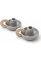 Ceramic Taper Candle Holder with Ring Handle, Matte Grey Stoneware Candlestick, Boho Minimalist Table Centerpiece for Dining Room, Living Room, Wedding and Home Decor, Nordic Style, Set of 2