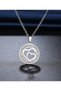 Xuping Two Hearts Entwined Round Pendant Necklace – Silver Color Tarnish Resistant Steel Zircon Stone Women's Necklace - 3