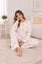 Pink Ribbon Patterned Basic Thin Knitted Pajama Set