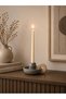 Ceramic Taper Candle Holder with Ring Handle, Matte Grey Stoneware Candlestick, Boho Minimalist Table Centerpiece for Dining Room, Living Room, Wedding and Home Decor, Nordic Style, Set of 2 - 2