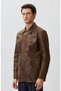 Camel Efektli Deri Coat Ceket - 4