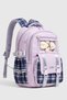 Celdor 3-Piece School Bag Set - Plush Teddy Bear, Orthopedic Backpack, Thermal Lunch Bag and Pencil Case, Lilac - 3