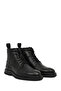 Men's Black Lace-Up Zippered Leather Casual Boots Wm750001Df - 2