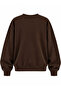 Women's Brown Sweat Modal Fabric Oversize Basic Crew Neck Sweatshirt - 7