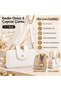 Women's Three-Compartment Shoulder and Crossbody Bag with Adjustable Strap and Gold Accessories 21X11X8 cm