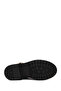 Women's Black Zippered Printed Leather Boots Wf190050Dk - 5