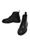 Men's Black Lace-Up Zippered Leather Casual Boots Wm750001Df - 4