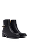 Women's Black Zippered Leather Boots Wf300005Dv - 2