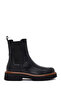 Women's Black Thick-Soled Leather Chelsea Boots Wf190052Df