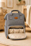 Gray Quilted Detailed Baby Care Backpack - 3