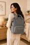 Gray Quilted Detailed Baby Care Backpack - 2