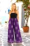 Purple Patterned Loose Trousers