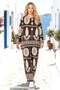Brown Ethnic Patterned Trousers and Blouse Set - 3